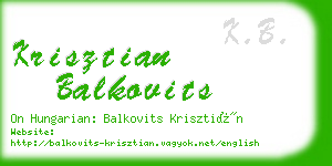 krisztian balkovits business card